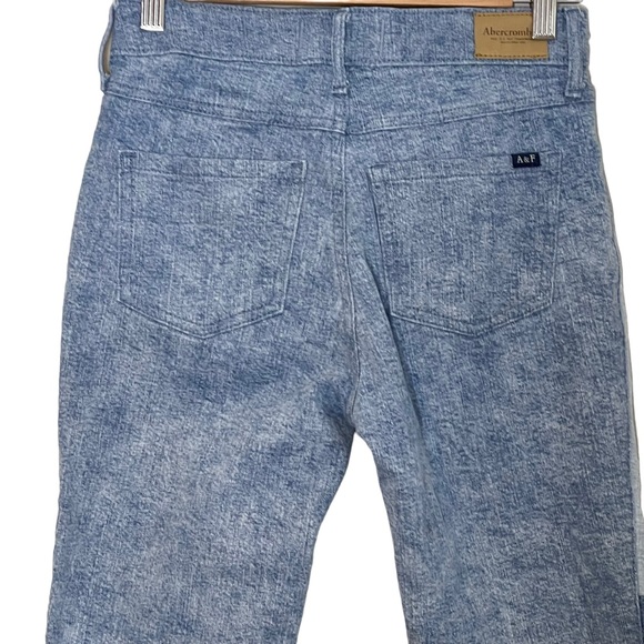 Abercrombie Girls High Rise Straight Colorblock Blue Denim Jeans Size 13 / 14 - Picture 4 of 11
